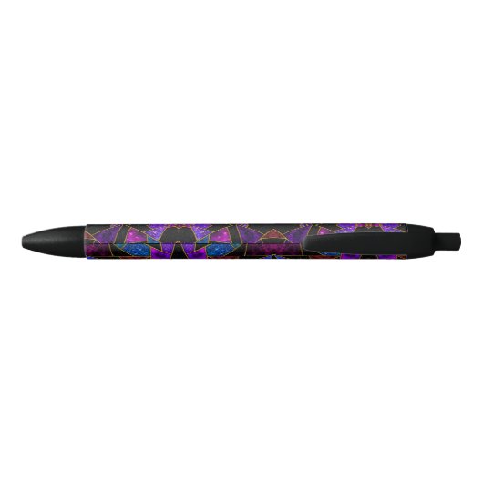 Elegant rood paarse girly geometrisch zwarte inkt pen (Achterkant)