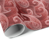 Elegant rood paisley patroon cadeaupapier (Rol Hoek)
