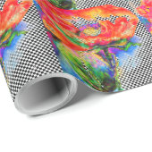 Elegant rood papaver rood bloemencontroleur waterv cadeaupapier (Rol Hoek)