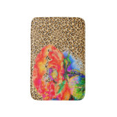 Elegant rood papaver rood bloemenluipaard cheeta a badmat (Voorkant Verticaal)