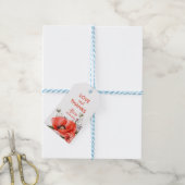 Elegant rood papavergroen Vijftig Verjaardag Cadeaulabel (Met Touw)