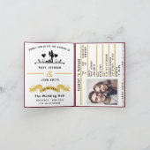 Elegant rood paspoort stijl bruiloft uitnodiging (Binnen)