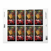 ELEGANT ROOD PEACOCK MET DRUIVENWIJN ETIKET (Full Sheet)