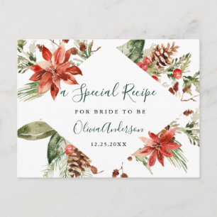 Elegant rood Poinsettia Vrijgezellenfeest Recept K Briefkaart