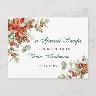 Elegant rood Poinsettia Vrijgezellenfeest Recept K Briefkaart
