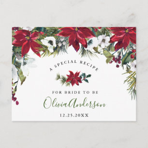 Elegant rood Poinsettia Vrijgezellenfeest Recept K Briefkaart
