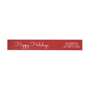 Elegant rood Prettige feestdagen Manuscript Letter