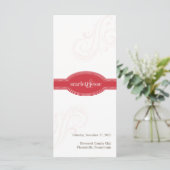 Elegant rood programma, Caroline Wedding Collectie (Staand voorkant)