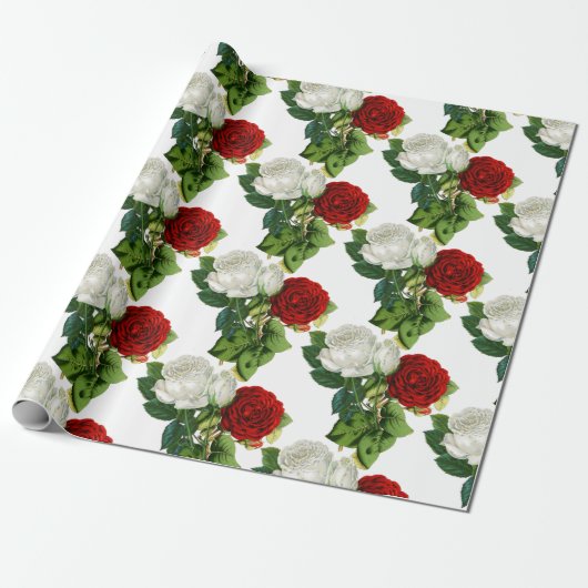 Elegant  Rood Rood Blanzend Berichten Cadeaupapier (Uitgerold)