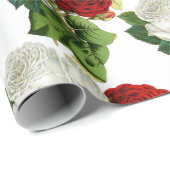 Elegant  Rood Rood Blanzend Berichten Cadeaupapier (Rol Hoek)