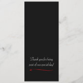 Elegant rood roos vignet bruiloft menu Kaart (Achterkant)