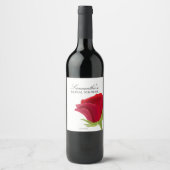 Elegant rood roos Vrijgezellenfeest Wijn Etiket (Voorkant)