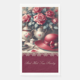 Elegant  Rood Rose Pet Tea Party Servet