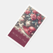 Elegant  Rood Rose Pet Tea Party Servet (Hoek)