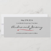 Elegant Rood Rose Zwart en Wit Save the Date (Achterkant)