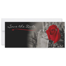 Elegant Rood Rose Zwart en Wit Save the Date