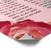 Elegant  Rood Roses Wedding Seating Chart Poster (Hoek)