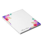 Elegant rood roze en paarse bloemen, speciaal gepe notitieblok (Schuin)