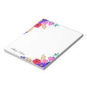 Elegant rood roze en paarse bloemen, speciaal gepe notitieblok (Linkerzijde)