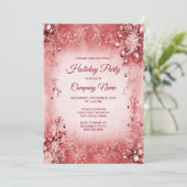 Elegant rood roze feestdag uitnodiging (Staand voorkant)