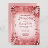 Elegant rood roze feestdag uitnodiging (Voorkant / Achterkant)