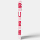 Elegant Rood Roze Jigsaw Puzzel Hart Patroon Naam Case-Mate iPhone Case (Achterkant / Rechts)