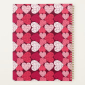 Elegant Rood Roze Jigsaw Puzzel Hart Patroon Naam Planner (Achterkant)