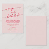 Elegant rood roze kalligrafie Recipe Kaart Tussenv (Voorkant / Achterkant)