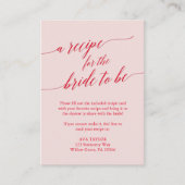 Elegant rood roze kalligrafie Recipe Kaart Tussenv (Voorkant)