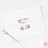 Elegant Rood Roze Pioen Bloem Goud Blad Verjaardag Vierkante Sticker (Envelop)