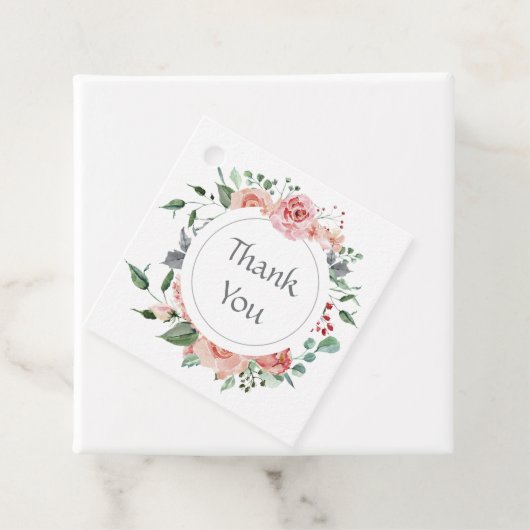 Elegant rood roze roos bruiloft dank u bedankjes labels (In situ)