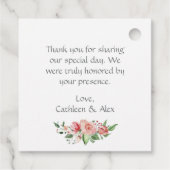 Elegant rood roze roos bruiloft dank u bedankjes labels (Achterkant)