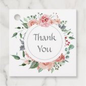 Elegant rood roze roos bruiloft dank u bedankjes labels (Voorkant)