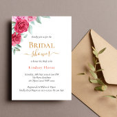 Elegant Rood Roze Rose Bloemen Goud Vrijgezellenfe Kaart