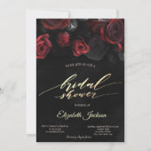 Elegant rood rozen gotisch Vrijgezellenfeest Kaart (Voorkant)