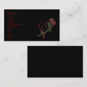 Elegant rood rozen hart op zwart Visitekaartje (Voorkant / Achterkant)