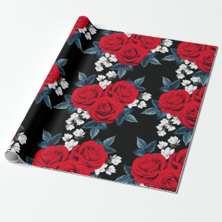 Elegant rood rozenwrapppapier cadeaupapier