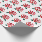 Elegant rood rozenwrapppapier cadeaupapier (Hoek)