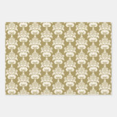 Elegant  Rood Salie Groen Goud Damast Inpakpapier Vel (Voorkant 2)