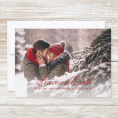 Elegant Rood Schrift Vrede Op Aarde Kleurovergang  Feestdagenkaart