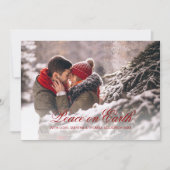 Elegant Rood Schrift Vrede Op Aarde Kleurovergang  Feestdagenkaart (Voorkant)