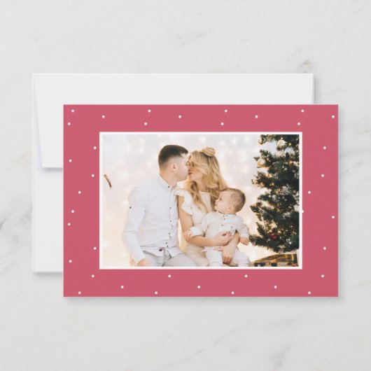 Elegant Rood Script 5 Fotocollage Kerst Kaart (Achterkant)