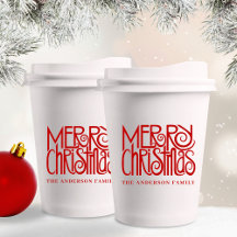 Elegant rood script Merry Christmas Custom