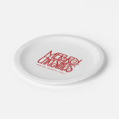 Elegant rood script Merry Christmas Custom Papieren Bordje (Gekanteld)