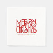 Elegant rood script Merry Christmas Custom Servet (Voorkant)