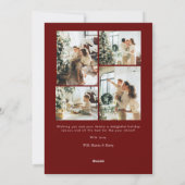 Elegant rood script Vrolijk kerstfeest Multi-Photo Feestdagenkaart (Achterkant)