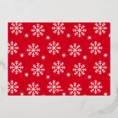 Elegant rood script vrolijke kerst foto collage folie feestdagenkaart (Achterkant)