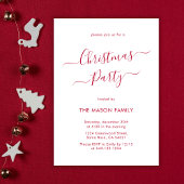 Elegant rood script wit kerstfeest kaart