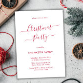 Elegant rood script wit kerstfeest kaart