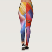 Elegant rood Sinaasappel zwart roze blauw abstract Leggings (Achterkant)